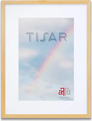 Produktbild von aFFa frames Tisar Bilderrahmen aus Holz mit Passepartout 40x60 cm Weiß, leicht, rechteckig, mit Acrylglasfront, HDF-Rückwand Beige (00) 50x70 cm