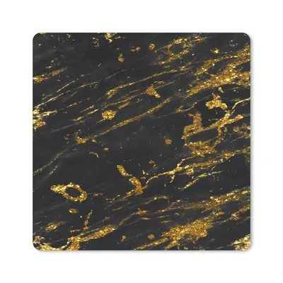 Produktbild von MuchoWow® Mauspad Mousepad Marmor - Schwarz - Gold 30x30 cm - Mousepads - Maus Mat - Pad - Mausunterlage - Gaming