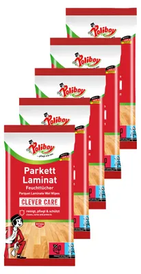 Produktbild von Poliboy Reinigungstücher Parkett Laminat 5er Set - Inhalt 75 Stück, Reinigung Pflege