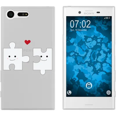 Produktbild von PhoneNatic Case kompatibel mit Sony Xperia X Compact Silikon-Hülle in Love Herz M1