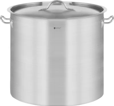 Produktbild von Royal Catering Kochtopf, 20 L, Ø 30 cm, Edelstahl, Induktion, Silber, mit Deckel, dreilagiger Kapselboden, nicht wärmende Griffe, spülmaschinengeeignet, robust und langlebig, gesundheitlich unbedenklich, leicht zu reinigen, ergonomische Randform, für Profi & Privat