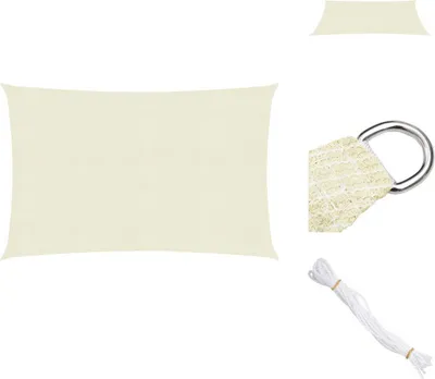 Produktbild von vidaXL Sonnensegel 160 g/m² Creme 3x5 m HDPE -  Sonnenschirme & Sonnenschutze