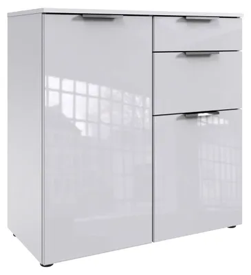 Produktbild von Kombikommode Level Sideboard 81x41x84cm Weiß / Glasweiß,Weiß / Glasweiß