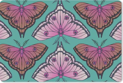 Produktbild von MuchoWow® Mauspad Mousepad Mädchen - Motten - Insekten - Muster - Mädchen - Kinder - Kinder - Kinder - Mädchen 27x18 cm - Mousepads - Maus Mat - Pad - Mausunterlage - Büroartikel - Desk Matten