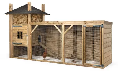 Zdjęcie produktu dla Fatmoose Kurnik Henhouse Haven z drewna z wybiegami – 330 x 110 x 190 cm
