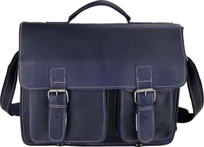 Zdjęcie produktu dla Greenburry Teczka Skórzana Torba Szkolna XL Teacher Bag 39x33cm New Buffalo Blue Damska Szkoła Uni Work