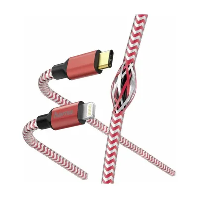 Zdjęcie produktu dla Hama Reflective, 1,5 m, Lightning, USB C, Męska, Męska, Czerwony