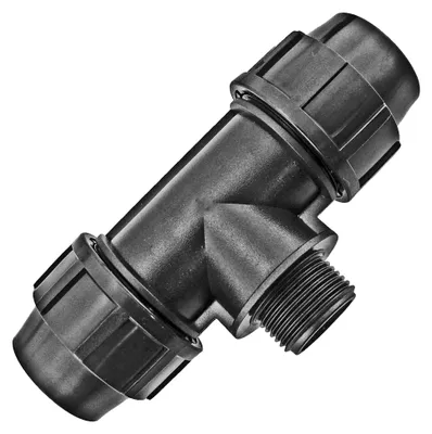 Produktbild von PP Fitting Verschraubung Kupplung Klemmverbinder PE-Rohr T-Stück mit Außengewinde 25mm x 3/4 Zoll