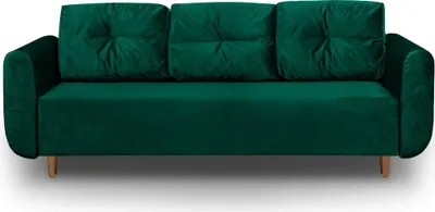 Produktbild von Bonni Sofa mit Schlaffunktion SEVILLA im skandinavischen Stil, Sofa mit Bettkasten und Schlaffunktion, Schlafsofa, Schlafsofa zum Schlafen, Sofa vom Hersteller, Sitzgarnitur (königliches Grün)