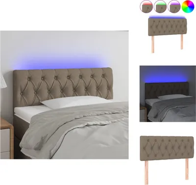 Produktbild von vidaXL LED Kopfteil Taupe 100x7x78/88 cm Stoff -  Kopf- & Fußenden