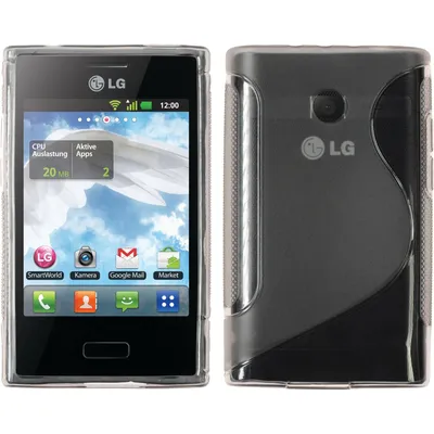 Produktbild von PhoneNatic Case kompatibel mit LG Optimus L3 - grau Silikon Hülle S-Style + 2 Schutzfolien