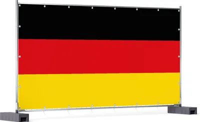 Produktbild von Wallario XXL Outdoor-Poster für Garten oder Balkon, Motiv Deutsche Flagge, in ca. 340 x 173 cm