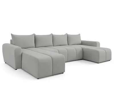Produktbild von AX LIVING Ecksofas groß Ferrande 317 cm – Sofa grau mit Schlaffunktion & Struktur