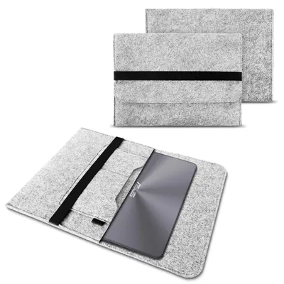 Produktbild von Sleeve Hülle für Asus ZenBook Pro 15 Notebook Tasche Filz Cover Etui 15,6" CaseFarbe:Hellgrau