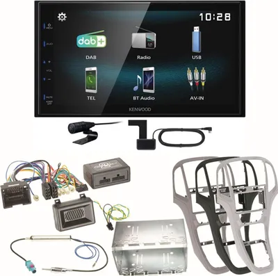 Produktbild von Kenwood DMX-125DAB Bluetooth Digitalradio Autoradio Einbauset für Opel Astra J
