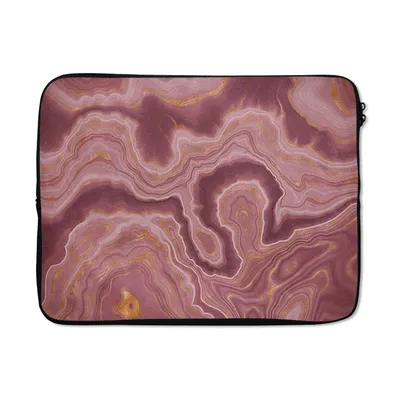 Produktbild von MuchoWow® Laptop Hülle 15 Zoll Achat - Abstrakt - Steine - Rosa Laptoptasche - Laptoptasche - Sleeve - Rundum-Schutz