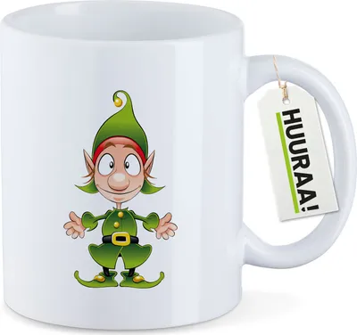 Produktbild von Huuraa Kaffeetasse Kobold Fabelwesen 330ml Weiß Keramik Kaffeebecher Geschenkidee