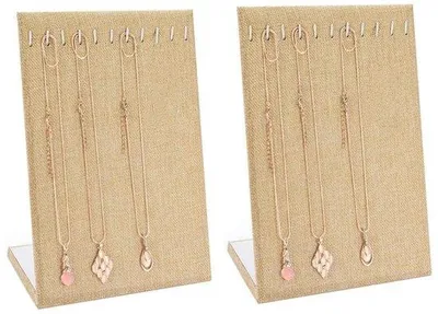 Produktbild von Elegante L-vormige Ketten- und Schmuckstandardsatz, ephedrgrün, 24 Haken, Tischschmuckdisplay