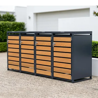 Produktbild von Garlivo Mülltonnenbox SE-BBE03, Grau, Schwarz, 240L