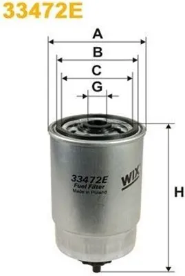 Produktbild von Kraftstofffilter WIX FILTERS 33472E für VW TRANSPORTER III Bus Anschraubfilter