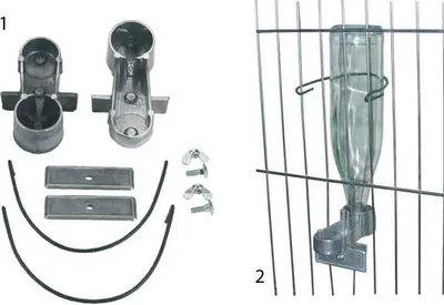 Produktbild von Tränkehalter für Flaschenhalter aus Aluminium – 2er Pack für Kaninchen
