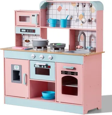 Obrázok produktu pre Sada príslušenstva do kuchinky pre deti – s funkciou svetla a zvuku – vhodná pre batočiata – 98 x 38 x 18 cm