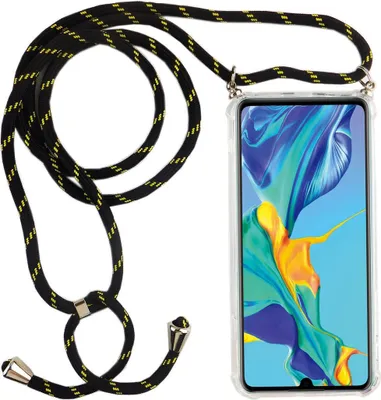 Produktbild von Handykette für Huawei P30 - Smartphone Necklace Hülle mit Band - Schnur mit Case zum umhängen in Schwarz