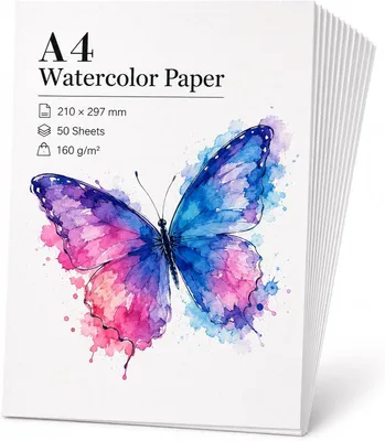 Image de Papier pour aquarelle - Format A4 - 165 g/m² - 50 feuilles