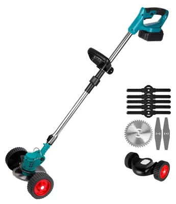 Imagen del producto de Accu Grastrimmer: Cortacésped eléctrico - Cortabordes - Plegable - Ajustable - Con ruedas - Accesorios para cortar césped