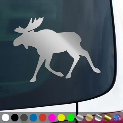Produktbild von PantherPixel Elch Aufkleber Rentier Schweden Wohnmobil Camping Sticker Auto Geschenkidee Farbe Silber