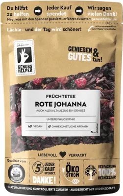 Produktbild von Rote Johanna Früchtetee, lose, lecker aromatisch für entspannte Momente, ohne künstliche Zusatzstoffe, 100g