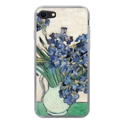 Produktbild von MuchoWow® Handyhülle Schutzhülle Hülle für iPhone SE 2020 Stilleben mit Schwertlilien - Vincent van Gogh Silikon Softcase Handy Hülle - Kartenbesitzer