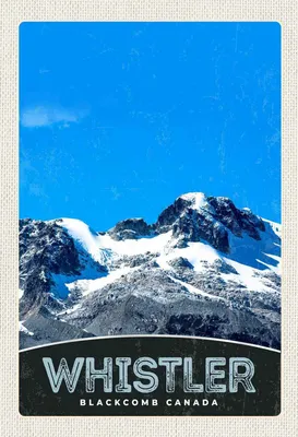 Produktbild von vianmo Holzschild 30x20 cm Whistler Blackcomb Kanada Schnee Bildmotiv Reisemotiv Abenteuer Reisen