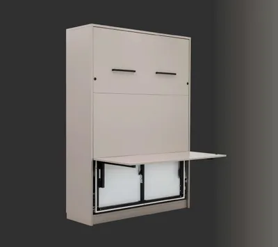 Produktbild von Bett mit Schreibtisch Grau Schlafzimmer Elegantes Design Modern Möbel Luxus Neu