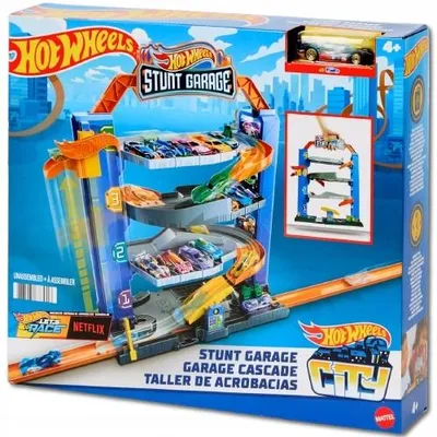 Produktbild von Hot Wheels Stunt-Garage Spielzeuggarage mit Aufzug