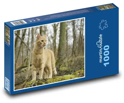 Obrázek produktu pro Puzzle 1000 Kočka v lese v zimě - martinpuzzle