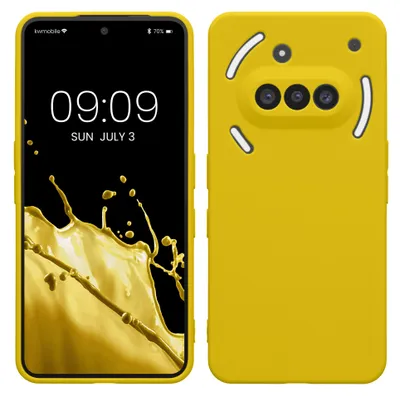 Produktbild von kwmobile Handyhülle für Nothing Phone 3a Hülle - weiches Handy Silikon Case - Schutzhülle Cover - Strahlend Gelb