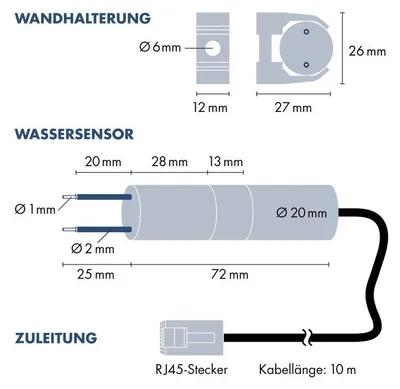 Obrázok produktu pre Vodný senzor H-Tronic WS 5030-10 10 m pre WPS 3000 a WPS 3000 Plus