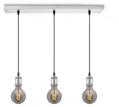 Produktbild von Home Sweet Home Hängeleuchte Chrom Vintage LED 3L G125 dimmbar E27 smoke