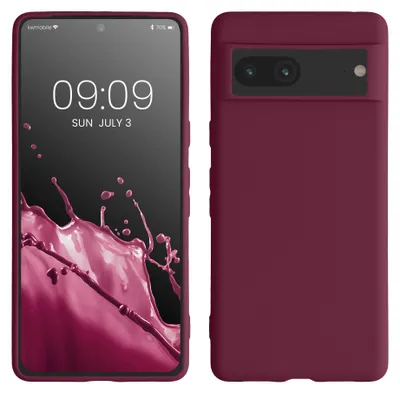 Produktbild von kwmobile Handyhülle für Google Pixel 7 Hülle - TPU Case - Kabelloses Laden - Schutzhülle Cover in Bordeaux Violett