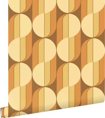 Produktbild von ESTAhome Tapete Retro-Ornamente Orange und Braun 50 x 900 cm
