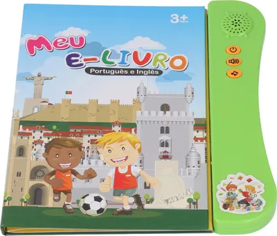 Zdjęcie produktu dla Portugiesisch-Englisches Hörbuch für zweisprachige Kinder: Alphabet, Zahlen, Tiere, Früchte, Gemüse – Lernbuch mit Lauten und Bildern (Grün)