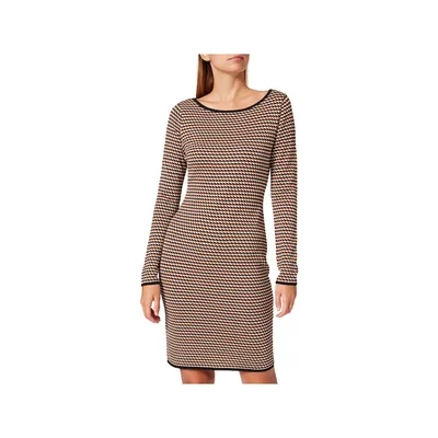 Produktbild von Comma Damen Kurz Kleid Langarm Rundhalsausschnitt Casual Gestreift