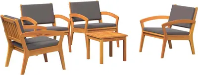Produktbild von vidaXL Bistrogarnitur 5 stk. Braun Polyester