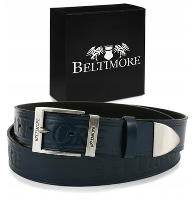 Produktbild von Beltimore Herren Ledergürtel Jeans mit silberner Schnalle
