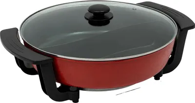 Image de Hot Pot électrique, Design de la cloison, Température réglable, Rouge Noir
