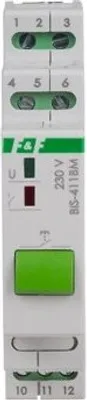 Produktbild von Bistabiles Relais BIS-411BM mit manueller Steuertaste und Speicher, DIN-Schienenmontage, 230 V