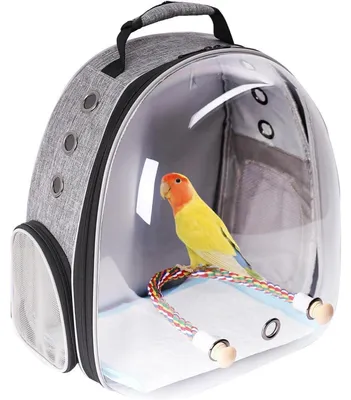 Productafbeelding van Rugzak voor vogels met waterzak, grijs, 26,5x33x45 cm