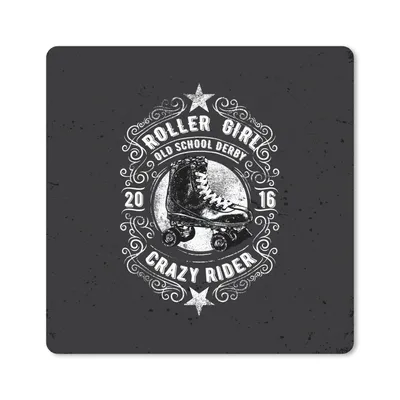 Produktbild von MuchoWow® Mauspad Mousepad Vintage - Skeeler - Schwarz 20x20 cm - Mousepads - Maus Mat - Pad - Mausunterlage - Desk Mat - Bureauartikeln