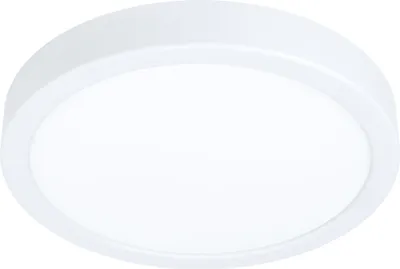 Produktbild von EGLO LED Deckenleuchte Fueva 5, Ø 21 cm, Aufbauleuchte dimmbar, Deckenlampe aus Stahl und einer Kunststoff Leuchtfläche in Schwarz, Weiß, warmweiß